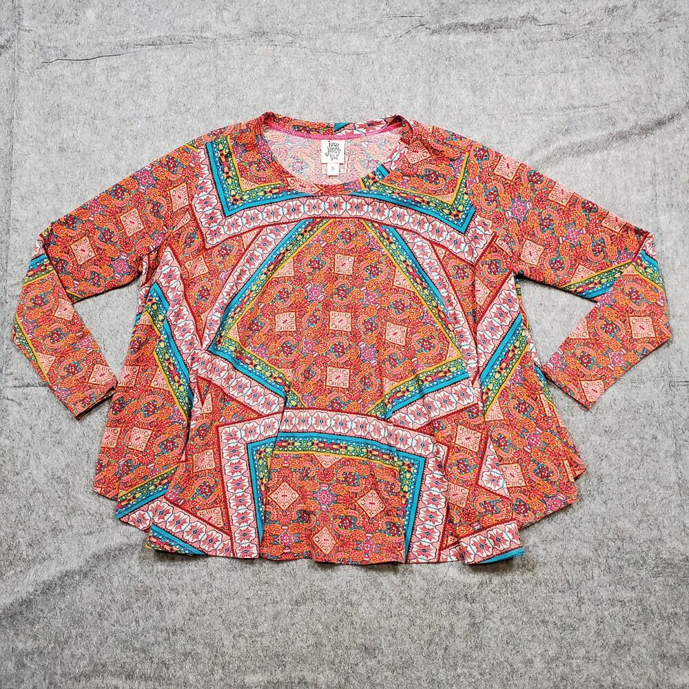Ivy Jane Top Womens Small Swing Flowy Mandala Geometric Boho Multicolor Artsy